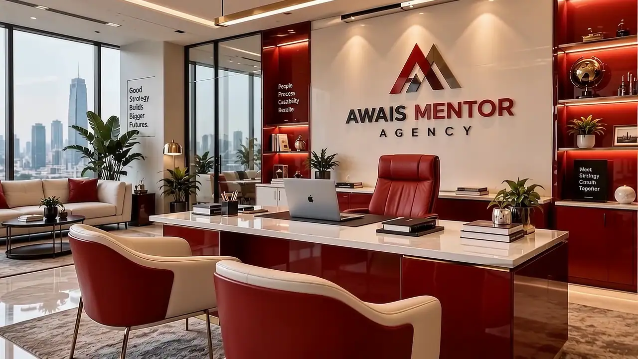 Inside the Awais Mentor Agency office